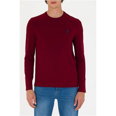 Erkek Bordo Basic Sweatshirt