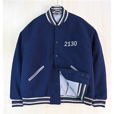 Мужская бейсбольная куртка из искусственной шерсти с вышивкой