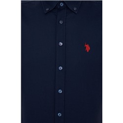 Erkek Lacivert Uzun Kollu Basic Gömlek