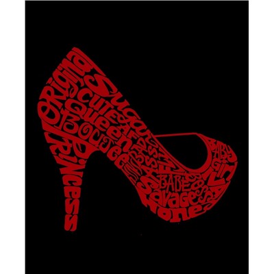LA Pop Art Women's Word Art Crewneck High Heel Sweatshirt