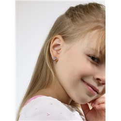 Серьги детские из серебра с фианитами родированные 925 пробы 402131-007