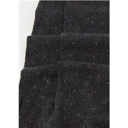 Kurze Herrensocken in Rippstrick mit Punktemuster