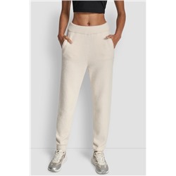 FEATHER YARN JOGGER WITH POCKETS AND TONAL LOGO