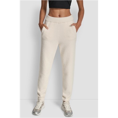 FEATHER YARN JOGGER WITH POCKETS AND TONAL LOGO