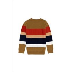 Erkek Çocuk Açık Haki Bisiklet Yaka Kazak