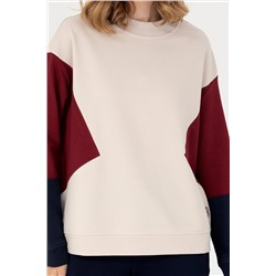 Kadın Krem Bisiklet Yaka Sweatshirt