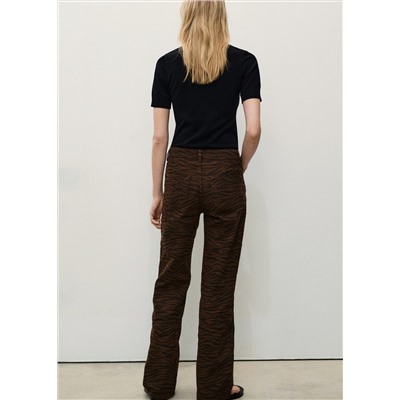 Jeans rectos estampado cebra