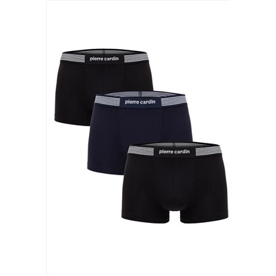 Pierre Cardin Modal 3'lü Paket Siyah Lacivert Boxer 4.q.7.k.1.k