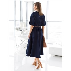 Платье в стиле сафари с отложным воротником