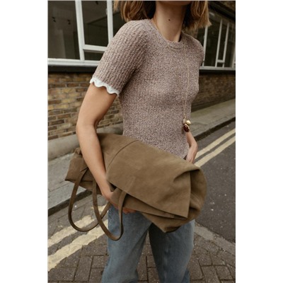 CONTRAST CUT KNIT T-SHIRT