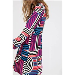 Vestido corto camisero geometrías