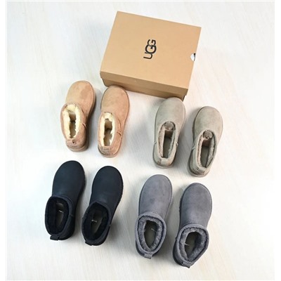 Зимние теплые замшевые короткие ботинки с нескользящей подошвой