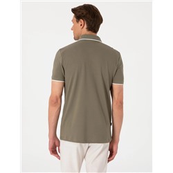 Haki Slim Fit Polo Yaka Tişört
