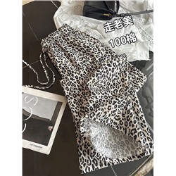 Женские хлопковые брюки с леопардовым принтом