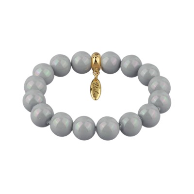 Браслет (Майорка 12мм голубая; покрытие золото), Есть комплект