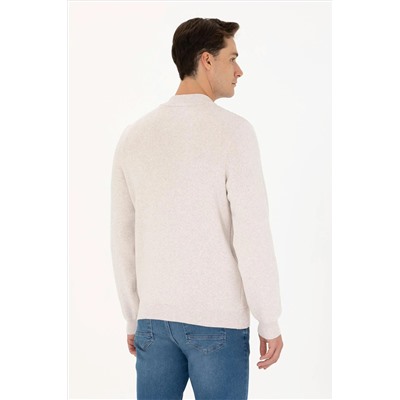 Erkek Taş Melanj Triko Hırka