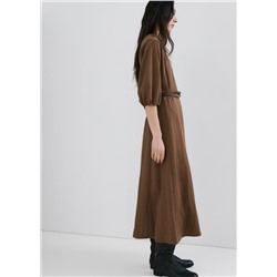 Женское платье миди с цельнокроенными рукавами из смесового тенселя  Модель 2026 г. МАНГ*О