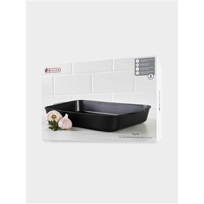 Форма для запекания, 38x28.5x5.5 см, чёрная, с покрытием, Agile