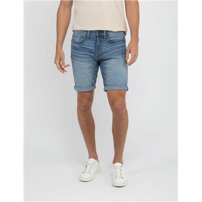 SLIM STRAIGHT 5 POCKET CUFFED DENIM SHORT
