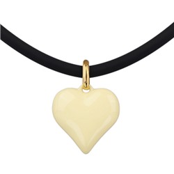 Колье-чокер Сердцебиение (2, 5см, эмаль сливочное масло, черный; золото) 52см, Есть комплект