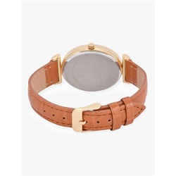 LADIES BROWN EMBOSSED STRAP WATCH