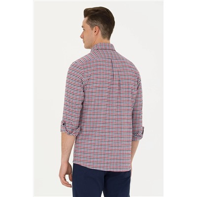 Erkek Saks Uzun Kollu Gömlek