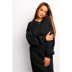 Свитшот худи оверсайз кофта с начесом 387BLK