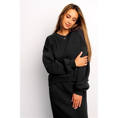 Свитшот худи оверсайз кофта с начесом 387BLK