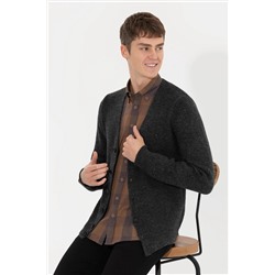 Erkek Antrasit Melanj Triko Hırka