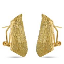 Серьги мятый металл (покрытие матовое золото), Есть комплект