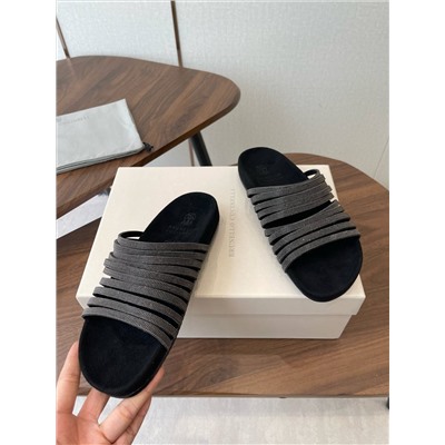 Стильные женские шлепки с цепочками БРУНЕЛЛ*О КУЦИНЕЛЛ*И