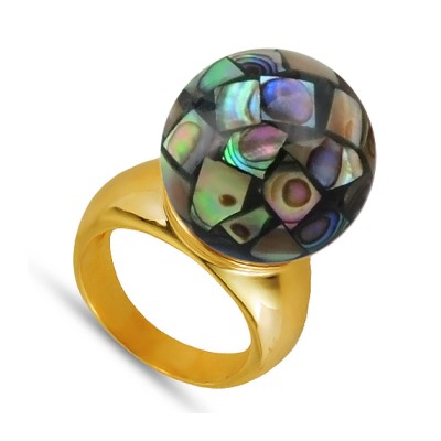 Кольцо (гелиотис 16мм; покрытие золото), Есть комплект