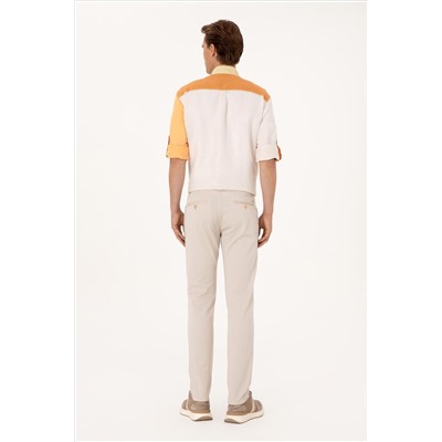Erkek Bej Kanvas / Chino Pantolon