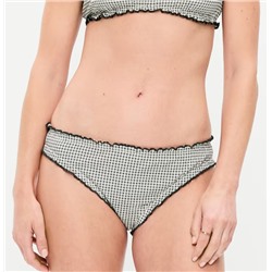 Mid-Rise Ruffle Trim Swim Bottoms