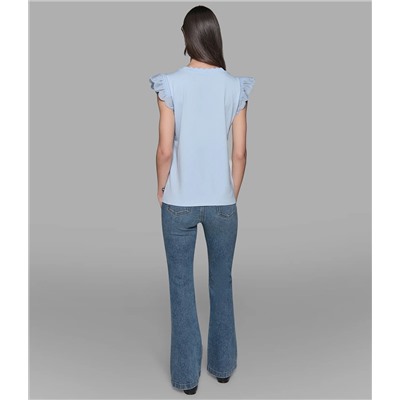 SLEEVELESS RUFFLE TOP