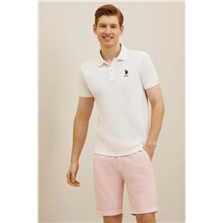 Erkek Beyaz Basic Polo Yaka Tişört