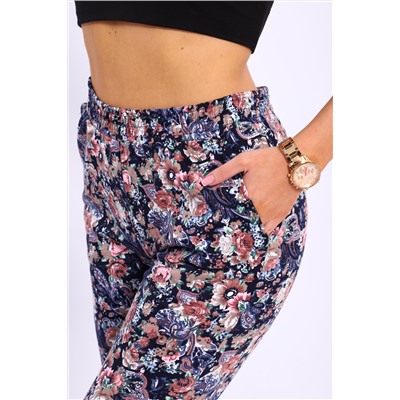 Бриджи женские с цветочным узором Бр-2