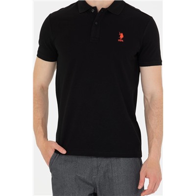 Erkek Siyah Basic Polo Yaka Tişört