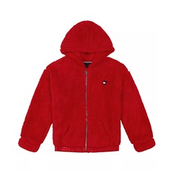 Tommy Hilfiger Big Girls Minky Zip Front Hoodie