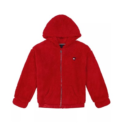 Tommy Hilfiger Big Girls Minky Zip Front Hoodie
