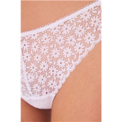 Tanga encaje floral blanco