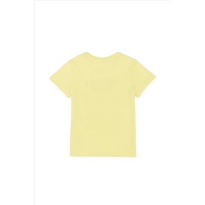 Çocuk Açık Sarı Bisiklet Yaka Tişört