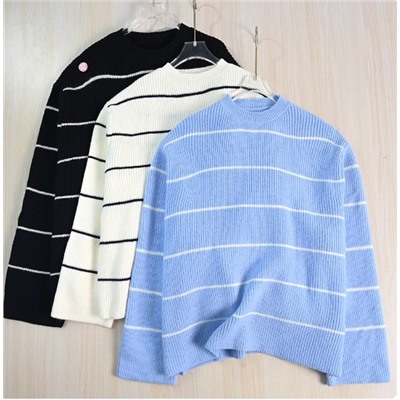 Трикотажный свитер с круглым вырезом КО*С