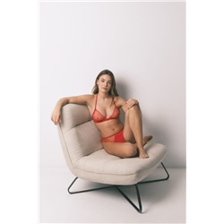 Sujetador triangular tul rojo bordado NATURAL