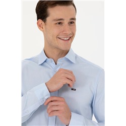 Erkek Açık Mavi Uzun Kollu Basic Gömlek