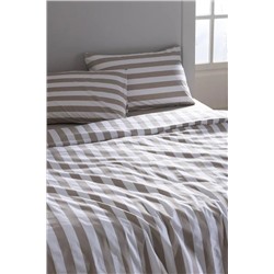 Avignon King Size %100 Pamuk Ranforce Baskılı Nevresim Takımı - Bej