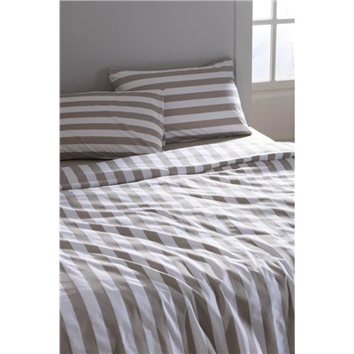 Avignon King Size %100 Pamuk Ranforce Baskılı Nevresim Takımı - Bej