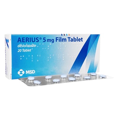 AERIUS 5 mg Film Kaplı Tablet desloratadin 20 Tablet