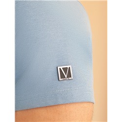 Футболка-поло из фактурного трикотажа