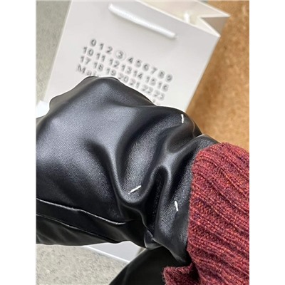 Женские утепленные кожаные перчатки  MAISO*N MARGIEL*A